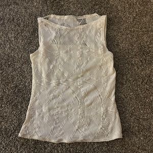 Vintage lace white sleeveless top